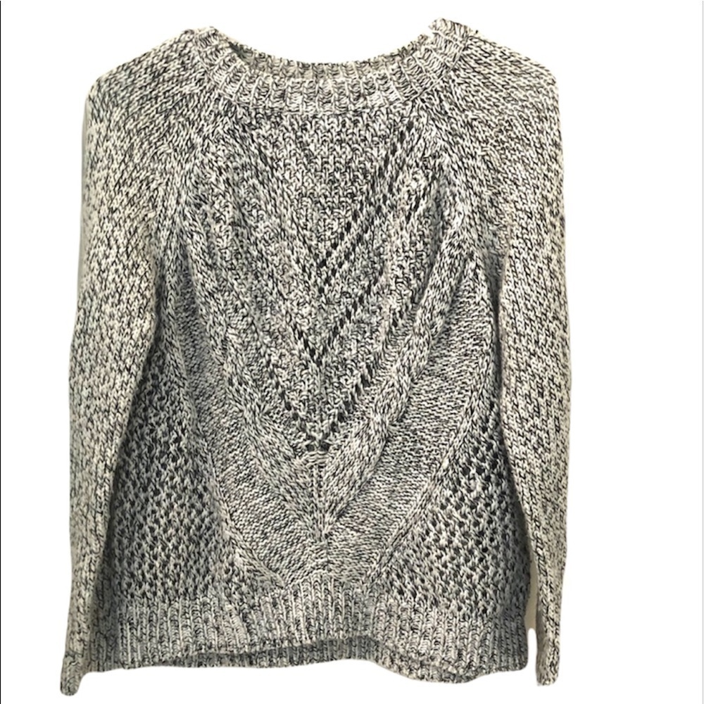 2/$15 Forever 21 - Gray & Black Knit Sweater Textured Crewneck Pullover Size M